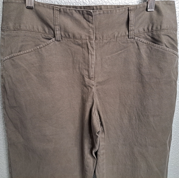 CAbi Linen Blend Olive Green Pants   Size 8 - Picture 2 of 5